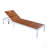 Adjustable Outdoor Chaise Lounges With 6-Position Backrest, Durable Steel And Acacia Wood For Patio, Poolside, Or Beach-1212517558