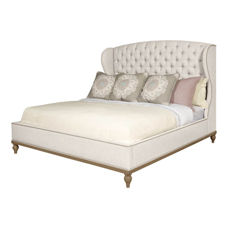 Emma Queen Upholstered Panel Bed, Navajo, Yes, Instant Parchment