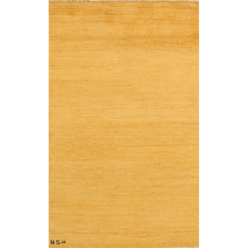 Tapis jaune moderne Gabbeh 3 x 5