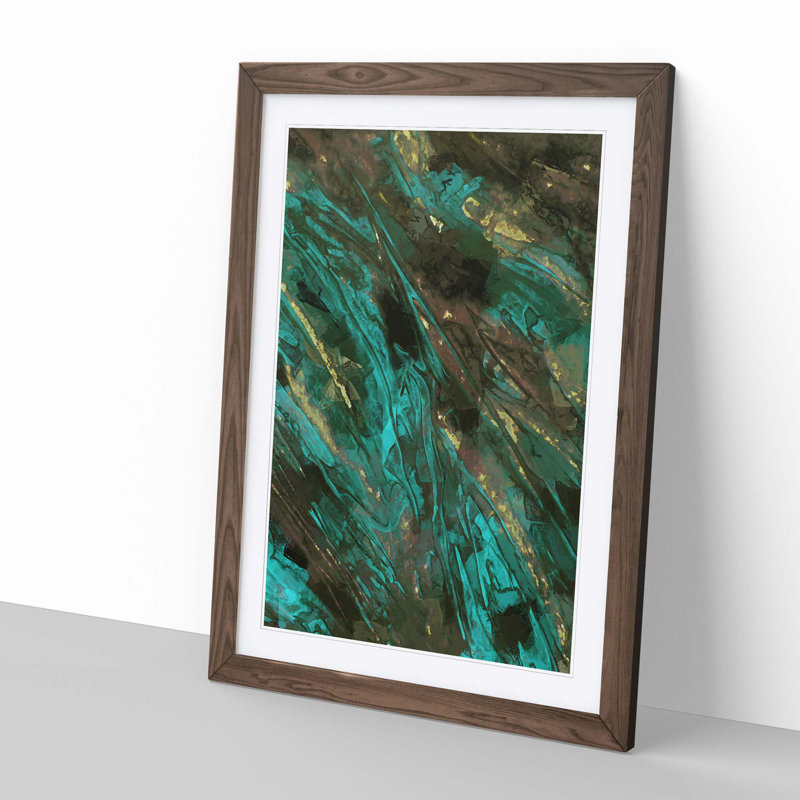It Takes Two in Abstract - Picture Frame Graphic Art Print, Walnut Framed, 36cm H x 27cm W x 2cm D
