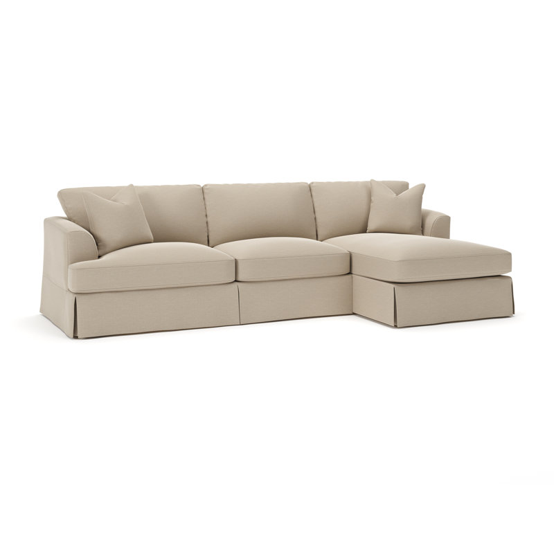 Canapé et chaise longue Lucia, Mélange de lin naturel Bevin, Orienté à droite