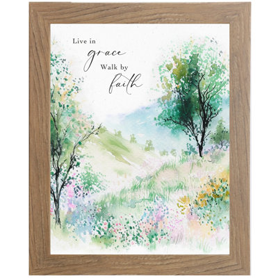 Live In Grace Walk By Faith Art Framed Sign