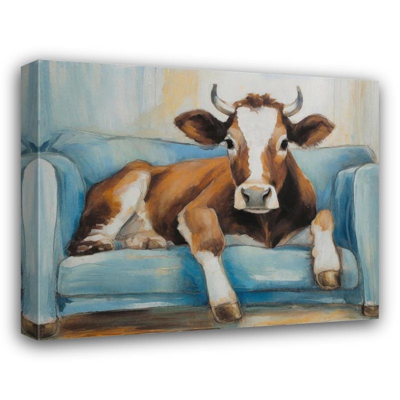 «Cow Couch» sur toile, H 26 po x l 32 po