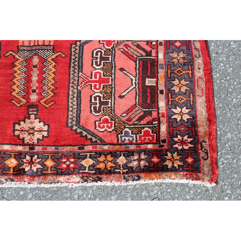 Tapis rouge bohème Kazak 3X7