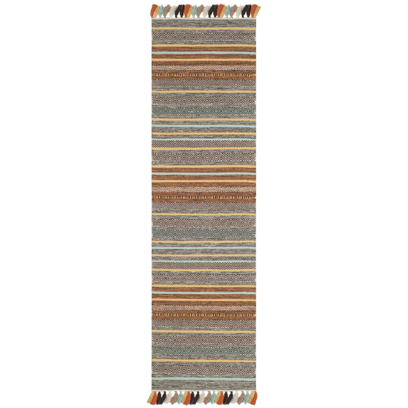 Montauk Hand Woven Cotton Striped Rug, Runner 2'3" x 8'