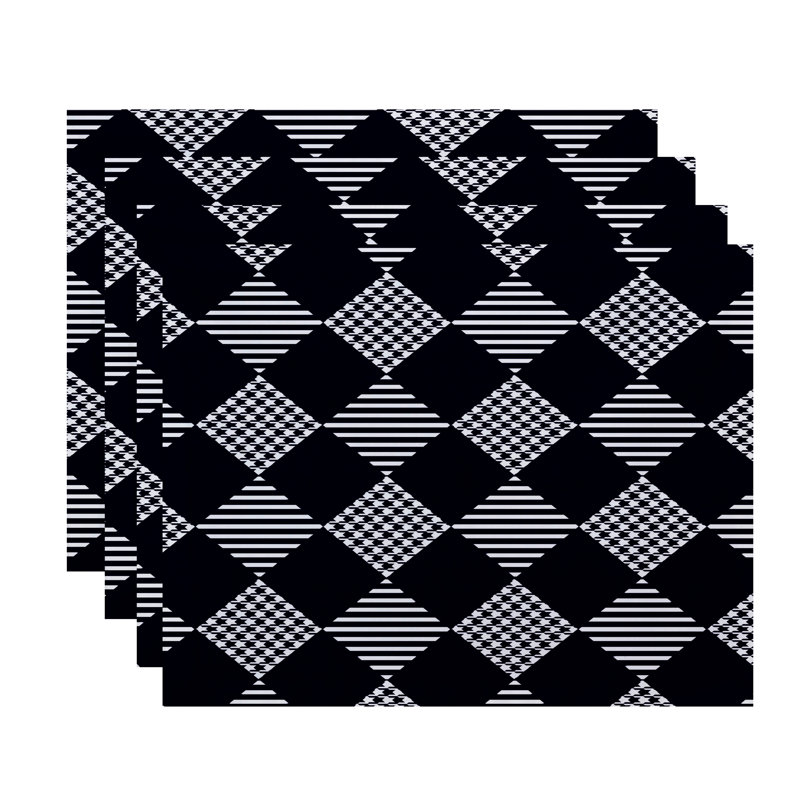Ensemble de napperons 4 pièces, Bleu marine