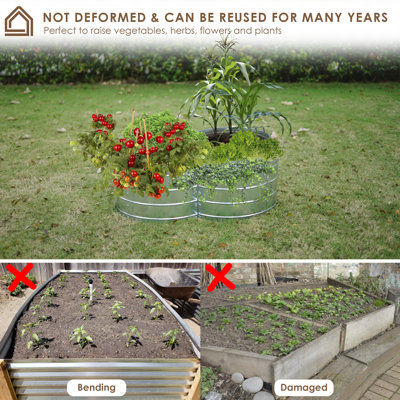Lit de jardin surélevé en métal 3,5 pi x 3,5 pi Nalen