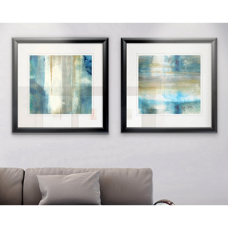 Sand Lake Summer III - ensemble de 2 reproductions de cadres photo, Cadre noir