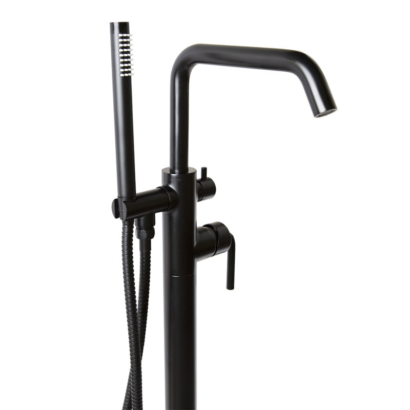 Cigno Tub Filler with Diverter, Matte Black