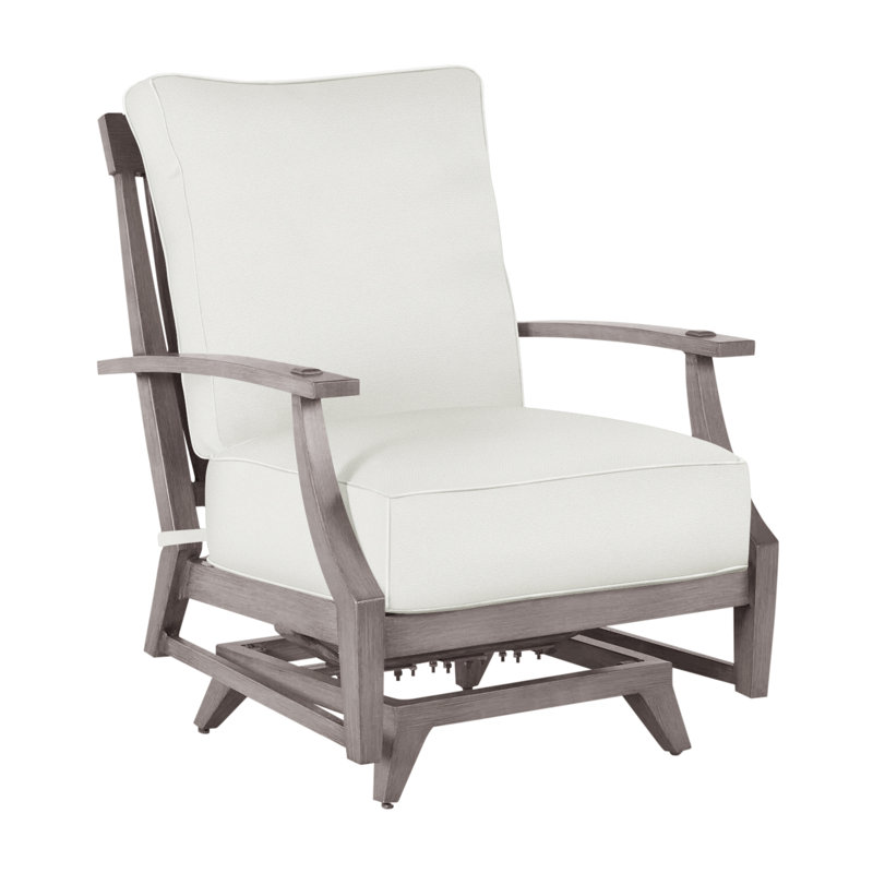 Croquet Patio Chair with Cushions, Welt, Oyster, Verona Silver Sunbrella®