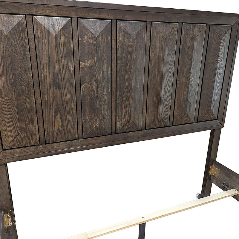 Mobilier de chambre à coucher de style moderne avec tête de lit espresso 1pc, Très grand lit