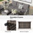 7 Piece Patio Furniture Set, Wicker Outdoor Conversation Sofa Set With Swivel Chairs, 2 Ottomans, Glass Side Table-111338128