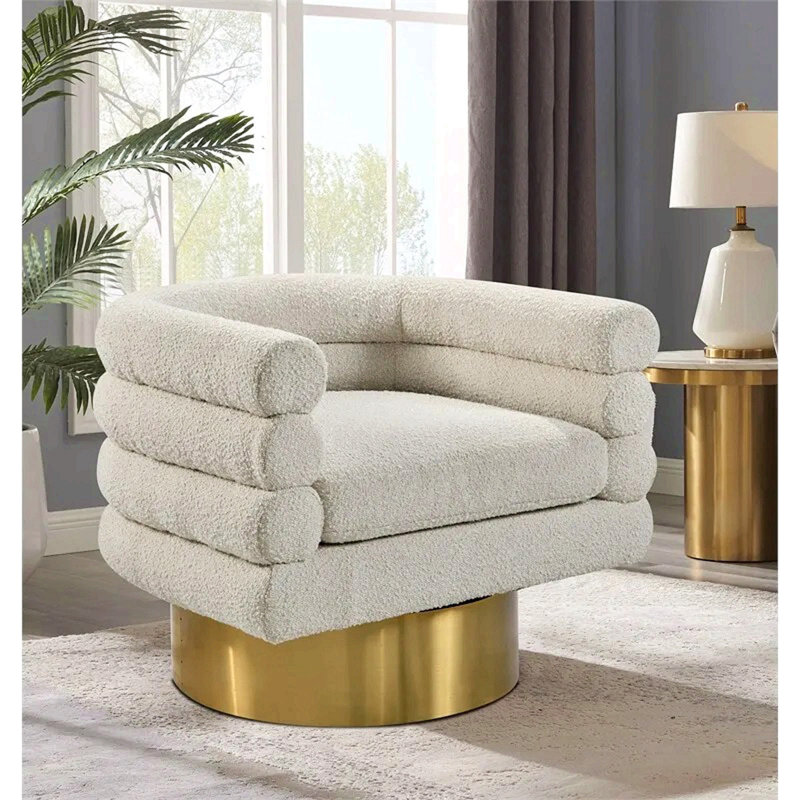 Fauteuil d'appoint pivotant Modern Boucle