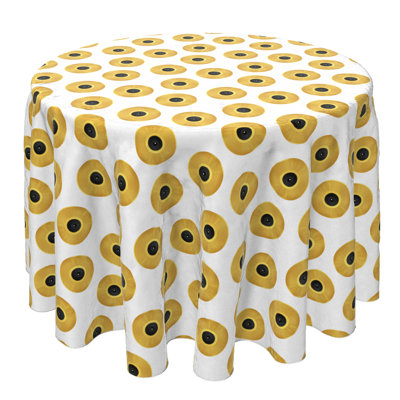 Round Polka Dots Cotton Twill Tablecloth