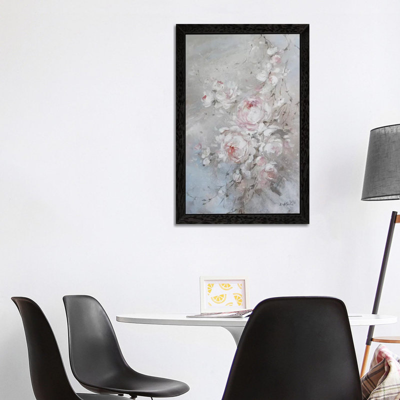 Blush Rose by Debi Coules - Painting on Canvas, 152.5 cm H x 101.5 cm W, Black Framed