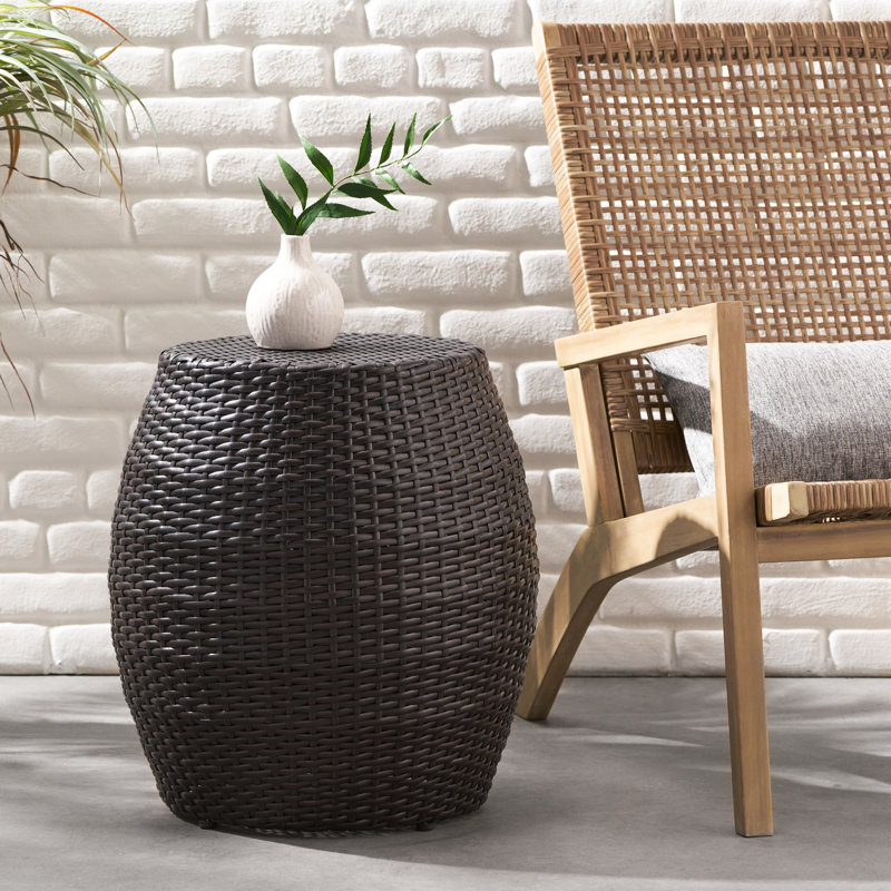 Table d'appoint 14,00 "pour patio extérieur, finition, base en fer solide, sans assemblage, embellissez votre patio et votre jardin, cadre de couleurs, décoration et cour, couleurs disponibles