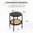 Round End Table Side Table with 2-Tier Storage Shelves(Set of 2)