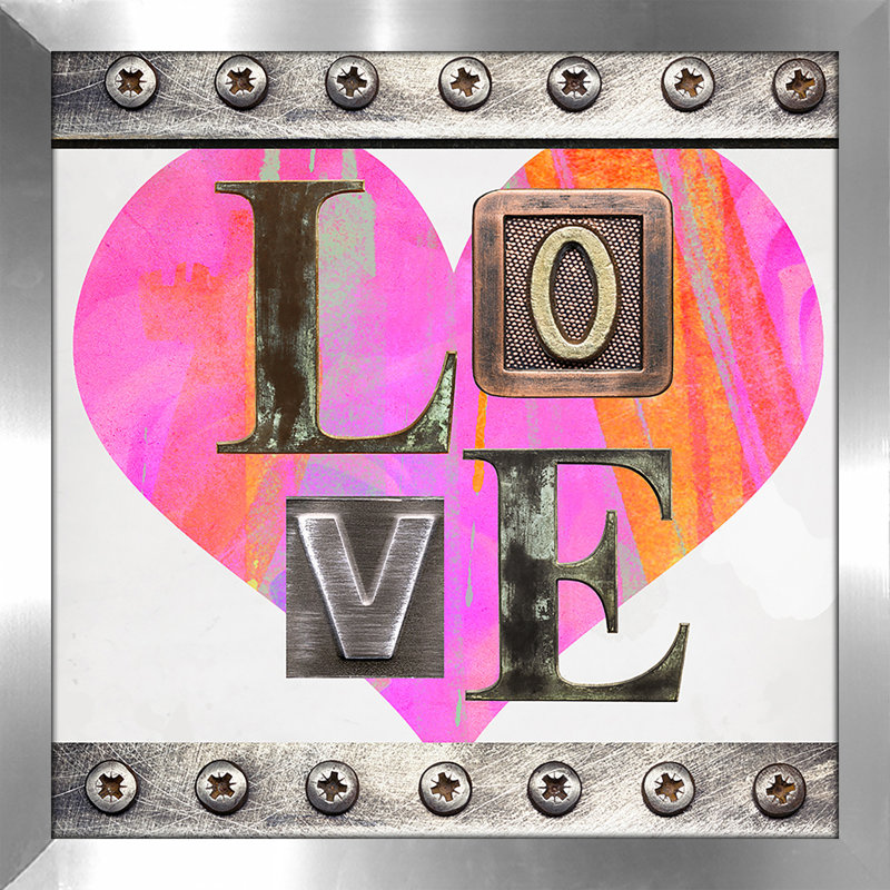 «Love In Pink», impression encadrée par BY Jodi, H 19,5 po x l 19,5 po x P 1 po