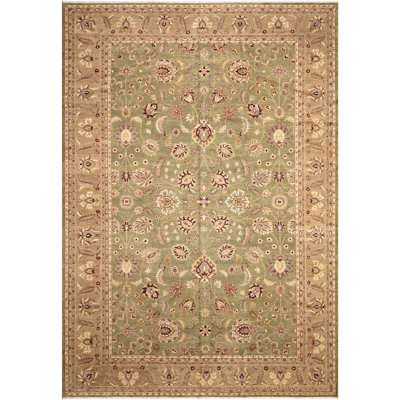 Tapis unique vert / brun clair de 11 pi 8 po x 17 pi 2 po Kellyanna par Arshs Fine Rugs