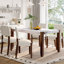 46.5" Modern Dining Table Rectangular Faux Marble Style Sturdy Wood Legs