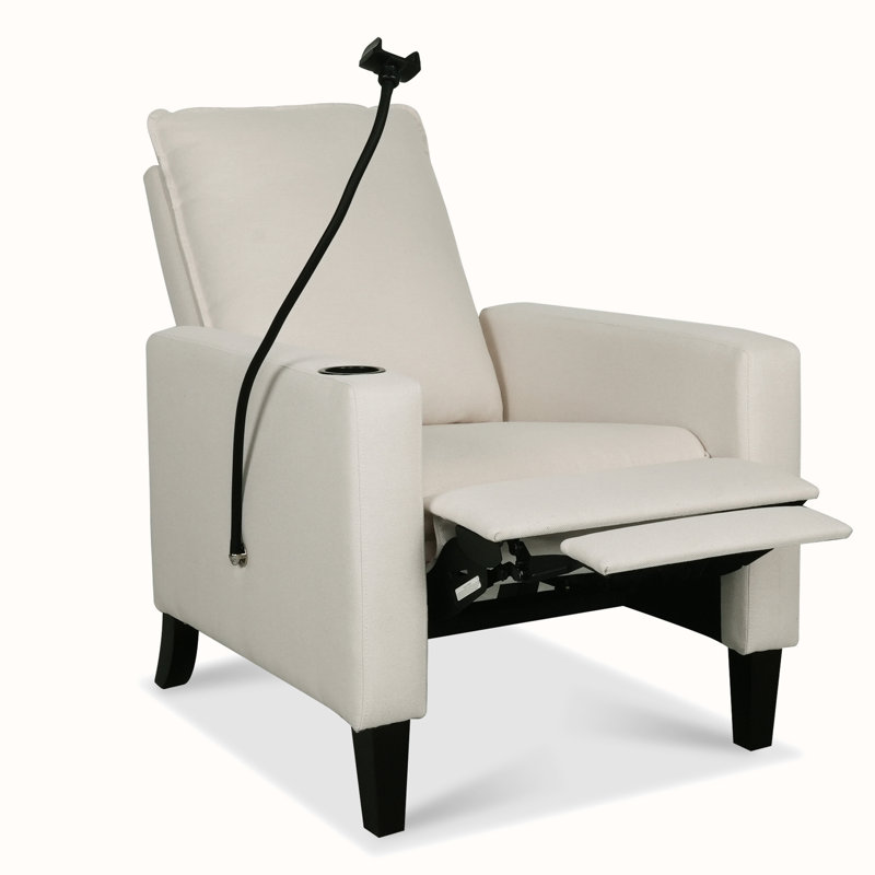 Yiran Upholstered Recliner, Beige Fabric