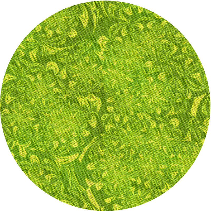 Tapis 100% à motifs lavables à la machine 2989_PAT2833_YW, Rond 5 pi