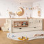 Lit dans la chambre à coucher avec tablettes intégrées, petit escalier, rails de sécurité et lit gigogne-247728344-247728346
