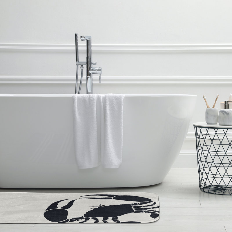 Tapis de bain Crab Dip, L 17 po x L 24 po, Noir