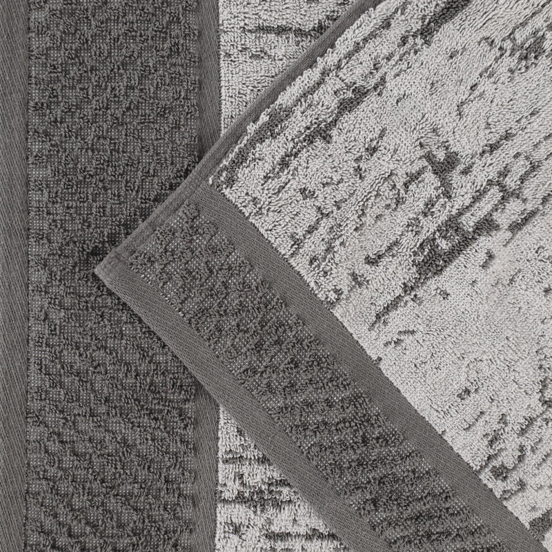 Ensemble de serviettes 3 pièces Lodie, Gris anthracite / argent