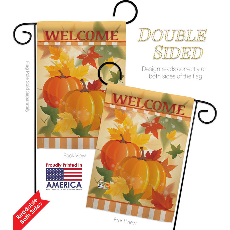 Drapeau de jardin en polyester 18,5 po x 13 po Welcome Pumpkins