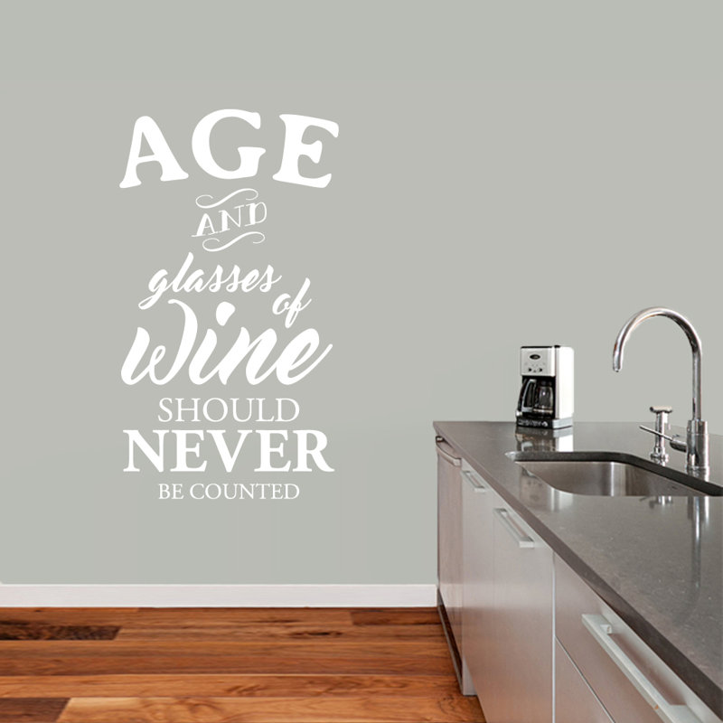 Adhésif décoratif âge et verres de vin, Blanc