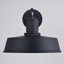 Applique murale industrielle d'extérieur 1 lumière noire et blanche Hammond de 9,75 po H 1 po Hammond, avec abat-jour en acier durable et compatible avec les DEL pour la porte d'entrée de patio ou de garage