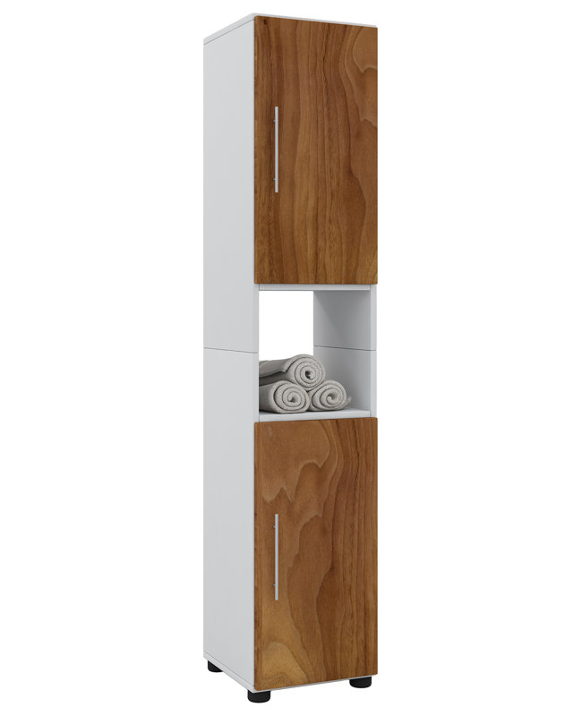 Anik Bathroom Cabinet, White, 152cm H x 31cm W x 30cm D