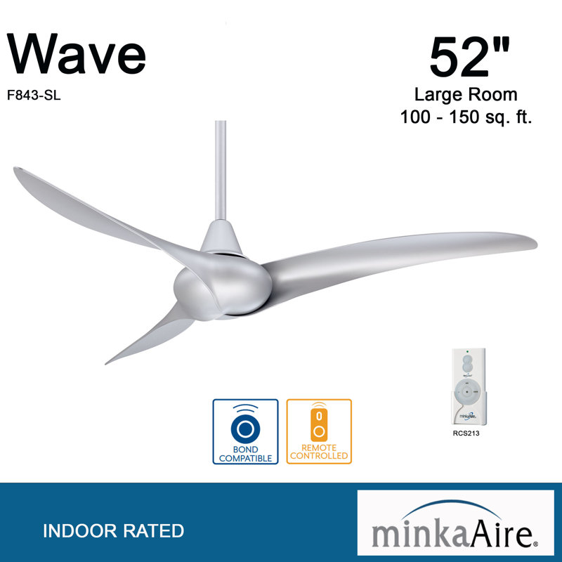 52" Silver LED Ceiling Fan with Remote and Light Kit