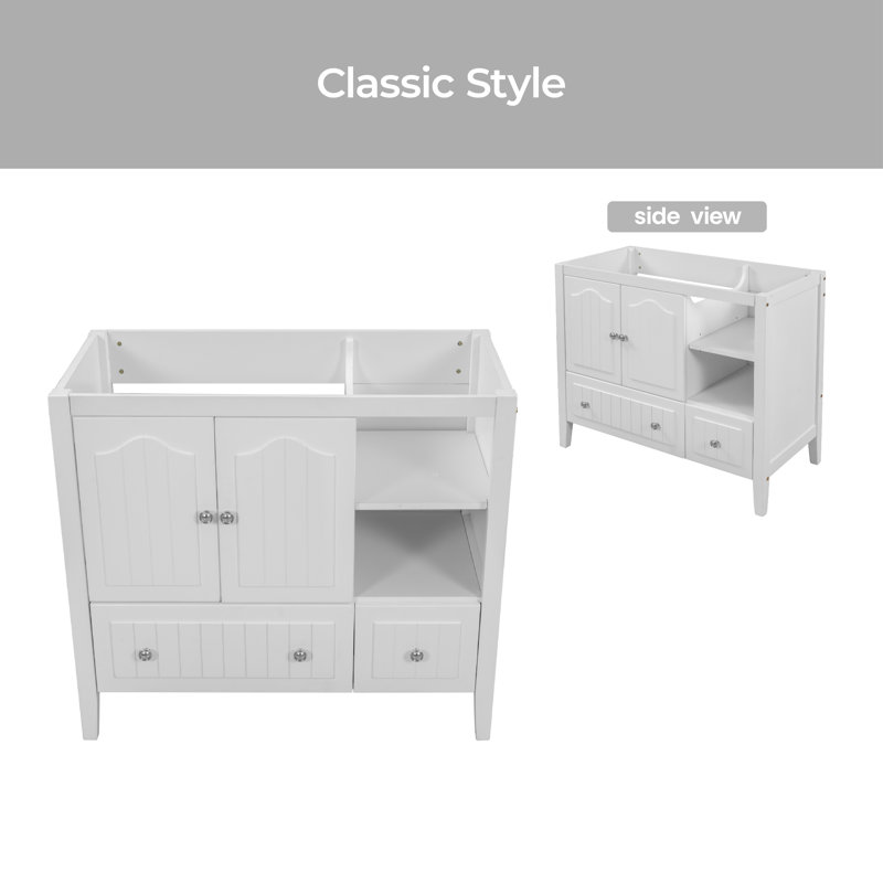 17.52'' Single Bathroom Vanity Base Only, White