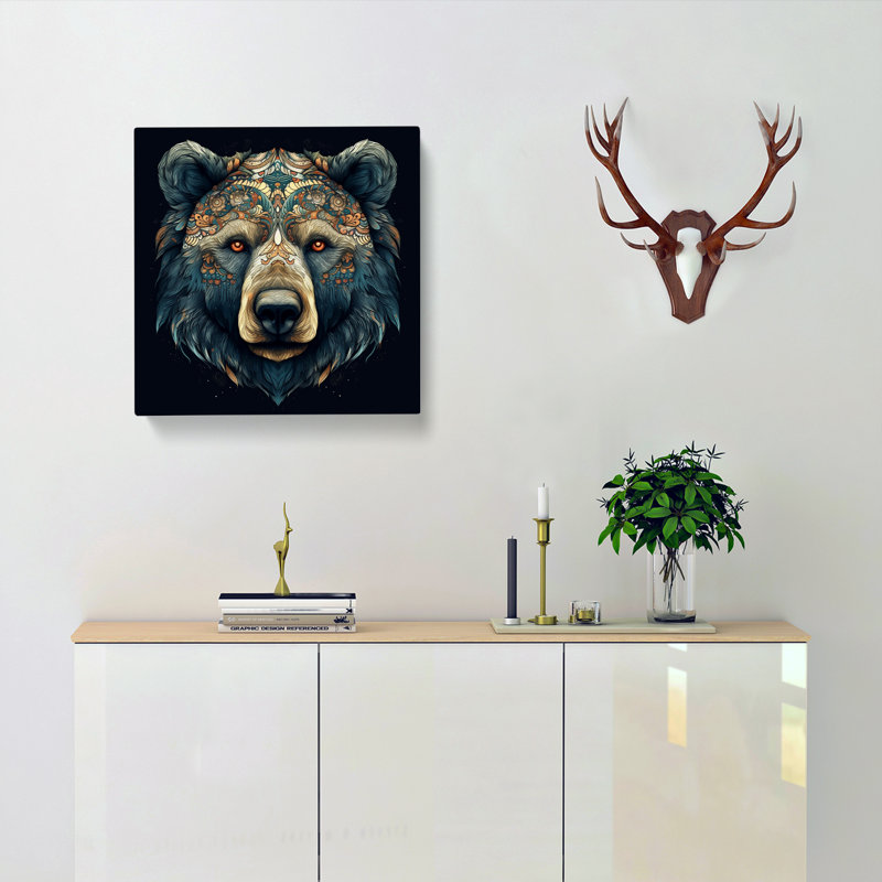 Bear Graphic Art No.2 - Wrapped Canvas, 35cm H x 35cm W x 3cm D