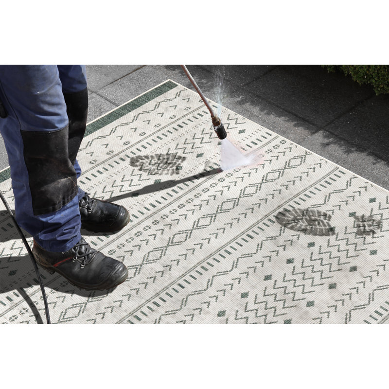 Kuba Woven Green Rug, Runner 80 x 250cm