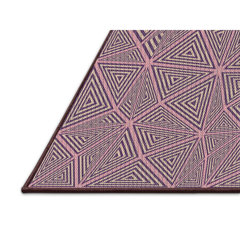 Tapis rose/zone noire à motifs Medfield, Rectangle 5 pi x 7 pi