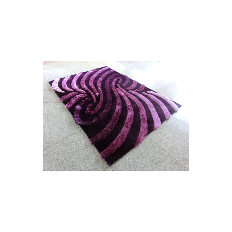 Tapis à poil long mauve, 7 pi 11 po x 9 pi 10 po