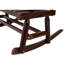 Chaise berçante d'extérieur en bois carbonisé double pour 2 personnes avec siège large et incurvé