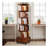 Rotating Bookshelf, 360 Display Corner Bookshelf for Small Space, 6 Tier Bookcase Storage Rack with Wheels, Wood Narrow Organizer for Bedroom, Living Room, Study Room, Walnut Brown,Shelves,Bookcase