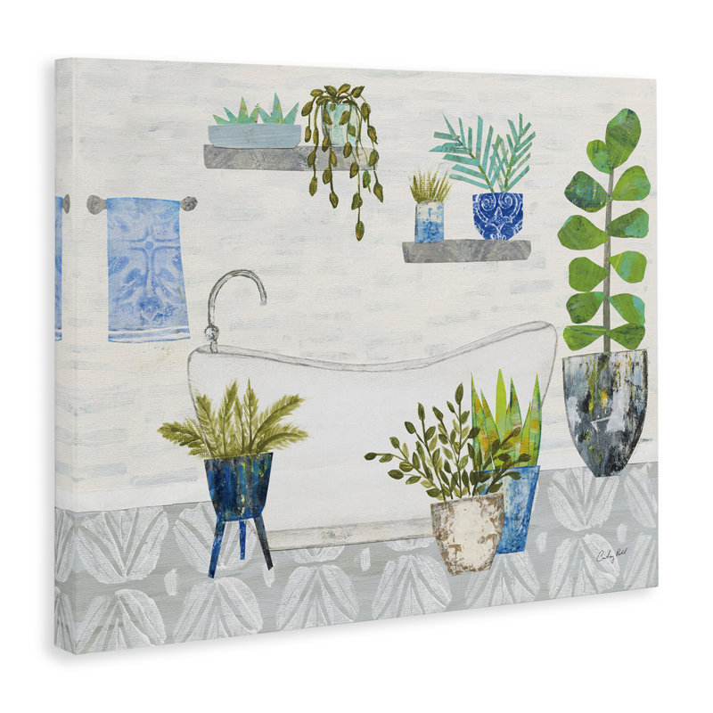  «Rustic Botanical Bathroom», art mural par Courtney Prahl, H 16 po x l 20 po