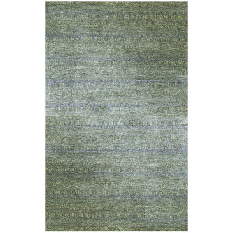 Hand Knotted Area Rug in Green/Blue