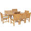 Ensemble de salle à manger 9 pièces Chippendale en bois de teck comprenant une table d'extension ronde à ovale, 2 fauteuils et 6 chaises d'appoint