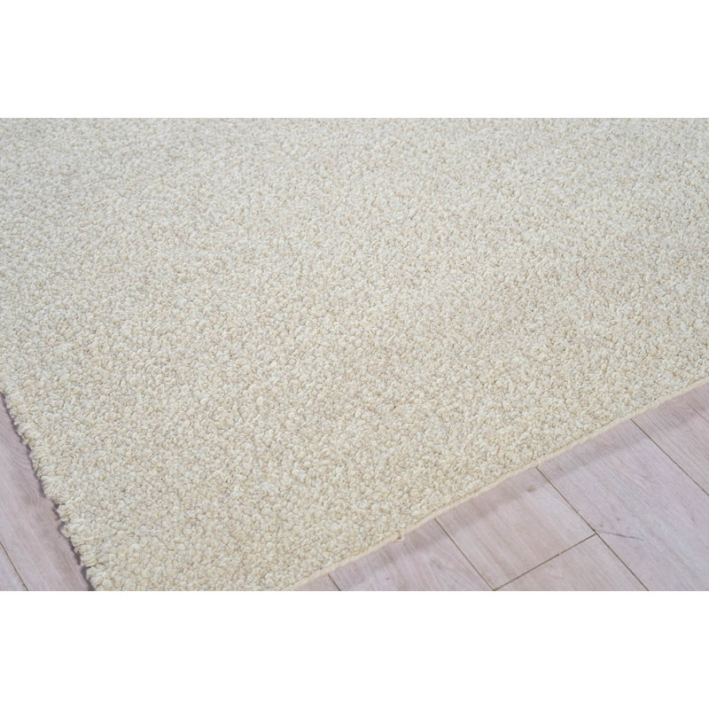 Ferretti Wool Area Rug in Ivory/Silver, Rectangle 6' x 9'