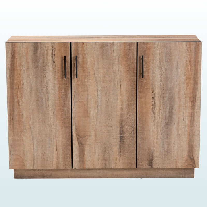 Linden 3-Door Dining Room Sideboard Buffet in Natural Oak Finish, 34.4" H X 47" W X 13.58" D
