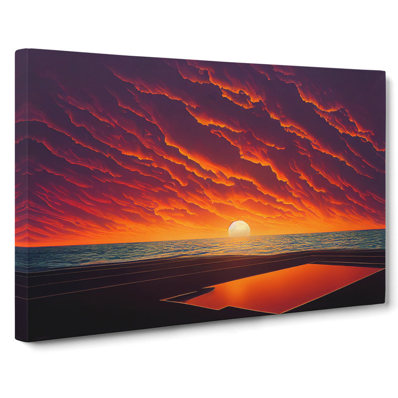 Blooming Ocean Sunset - Wrapped Canvas, 50cm H x 76cm W x 3cm D