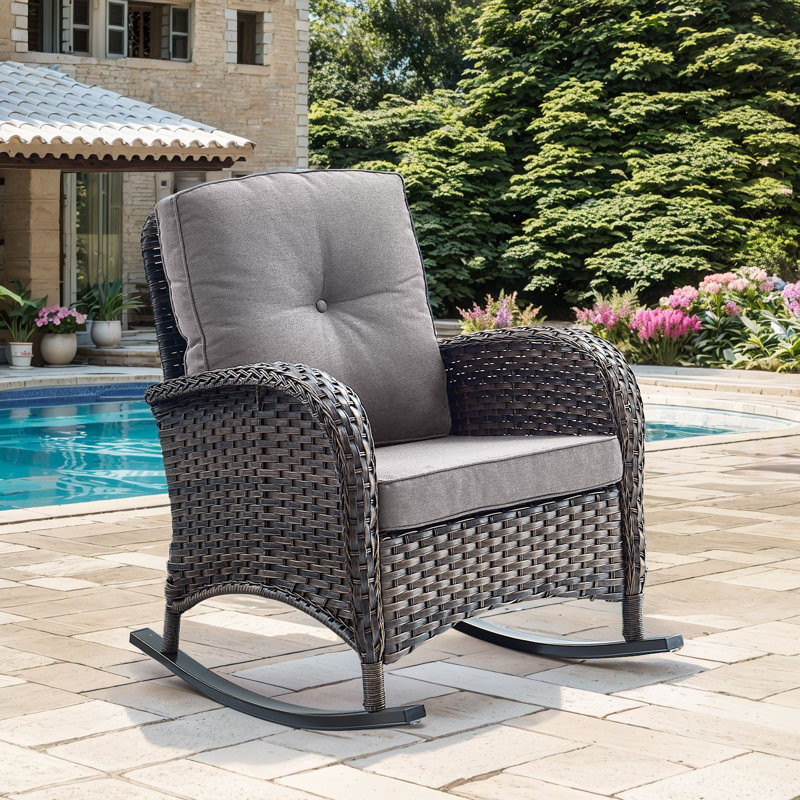 Chaise berçante d'extérieur Gaetanino, Brun, Gris
