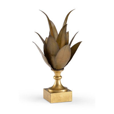 Faux Foliage Plant in Metal Decorative Vase