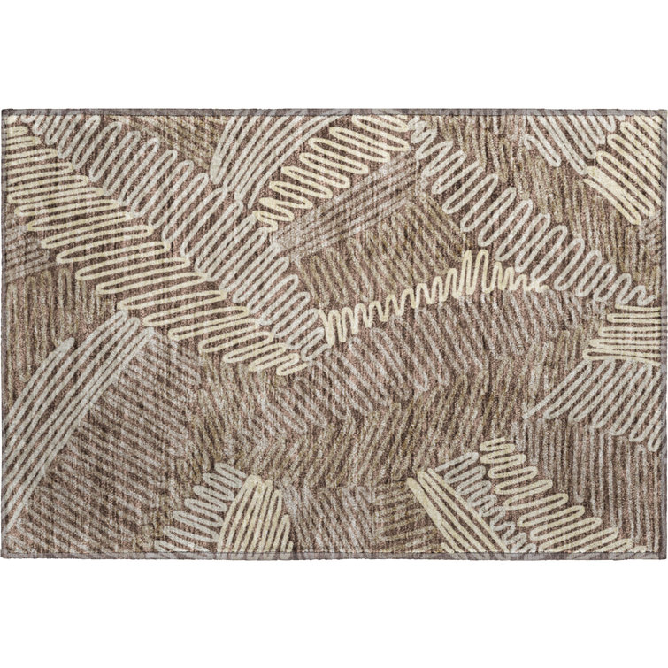 Premium Machine Washable Prisco Chocolate Rug